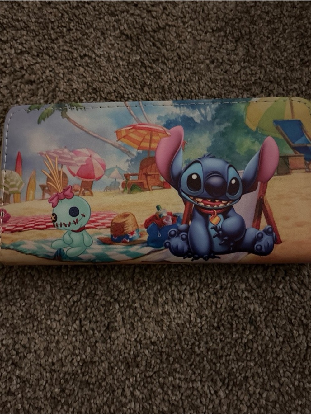 Disney Blue Stitch Beach Wallet with Pastel Accents